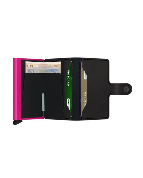 Miniwallet Matte Black & Fuchsia