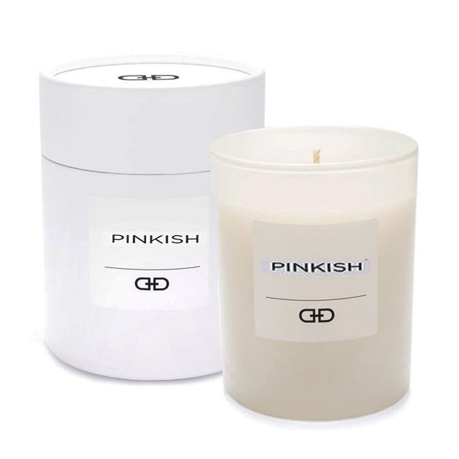 Pinkish Black & White Candle