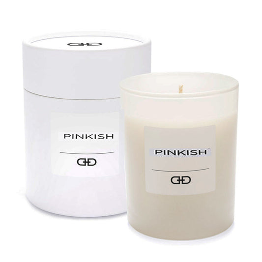 Pinkish Black & White Candle