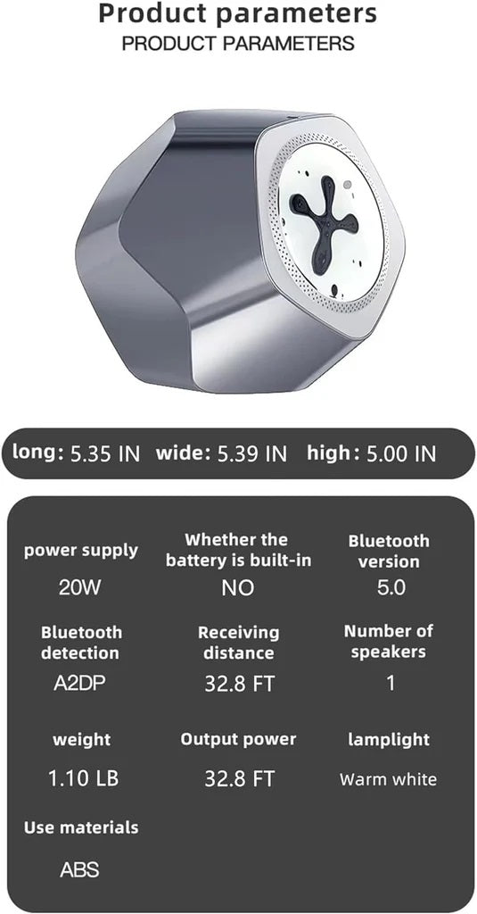 White Ferrofluid Bluetooth Speaker With Music Visualizer