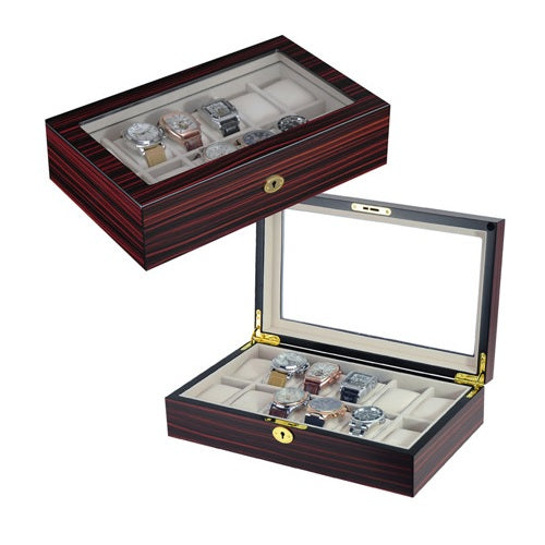 12 Slots Wooden Watch Box