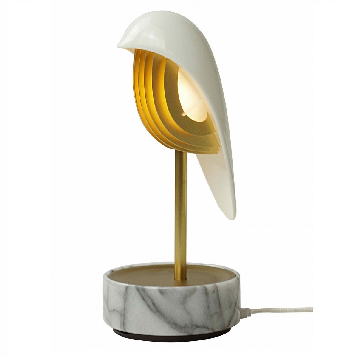 Daqi Concept Bird Singing Alarm Clock White Gold Daqi Concept