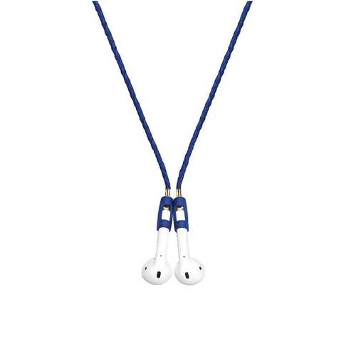 Magnetic Leather Strap for Airpods Blue