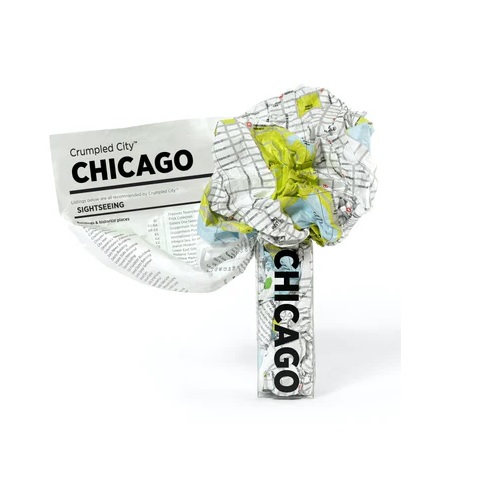 Crumpled City Map Chicago
