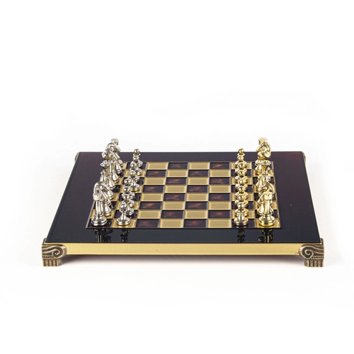 مجموعة شطرنج ستونتون المعدنية الكلاسيكية (أحمر) 28 سم