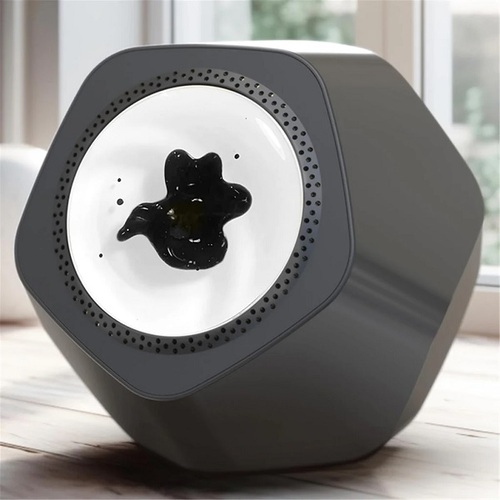 Gray Ferrofluid Bluetooth Speaker With Music Visaualizer