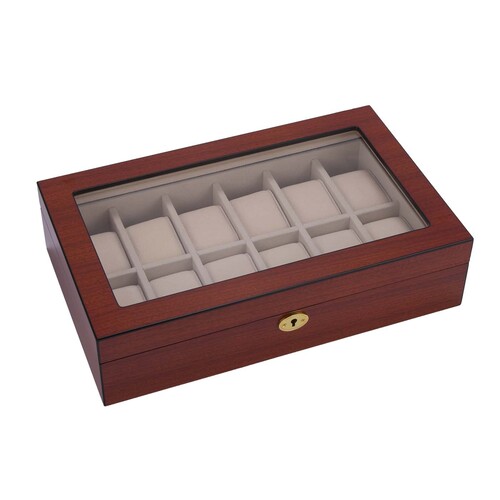Luxury Signature 12 Slots Wooden Watch box