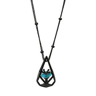 Blue Flower Terrarium Chain Necklace