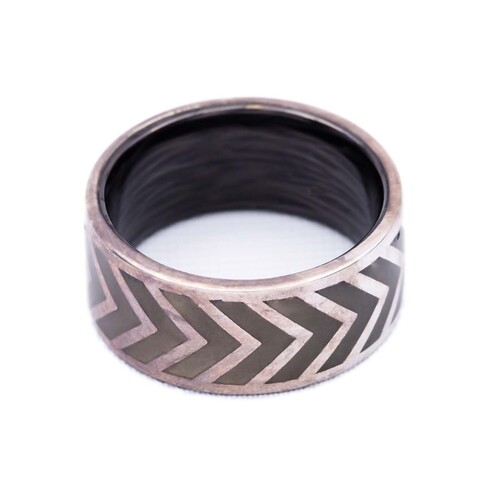 Carbon-Fi Ring Polished Silver
