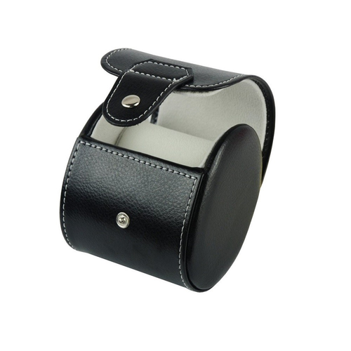 Leather Travel Watch Case Black