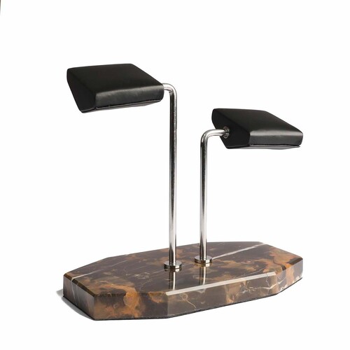 Watch Stand Brown Marble Double Handle