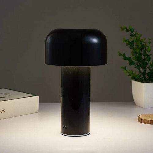 مصباح مكتب LED صغير على شكل فطر (أسود)