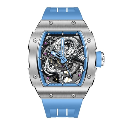 1968A 3D Dragon Blue Stainless Steel