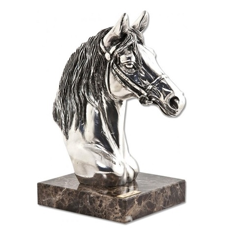 Silver Horse Bust